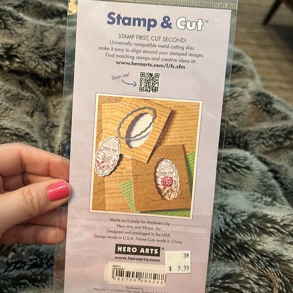 New Set of 2 thin metal die cuts and clear stamps for planner paper crafting - Picture 10 of 15